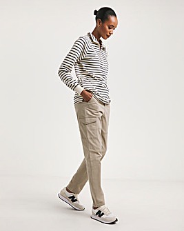 Camel Stretch Utility Tapered Chino Trousers