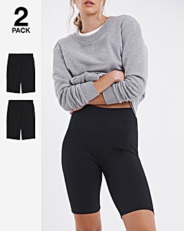 2 Pack Black/ Black Cycling Shorts