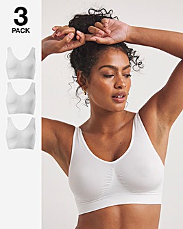 Pretty Secrets 3 Pack Comfort Tops Fits Up To D - White