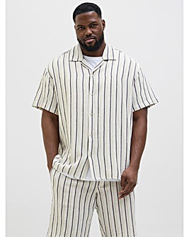 Jack & Jones Coba Stripe Resort Shirt - Natural